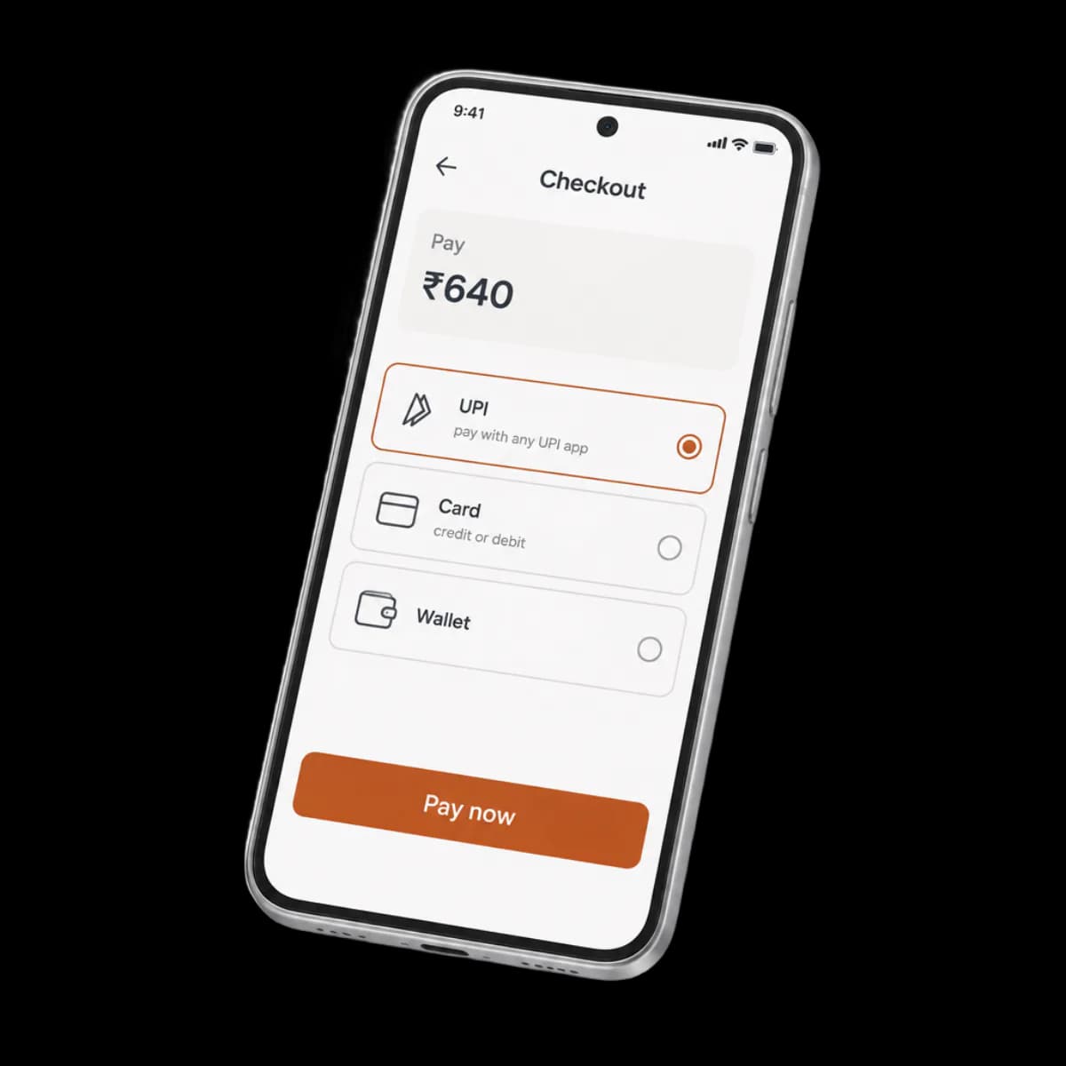 Payment settings: Online payment on with Razorpay, and pay online or cash for each order type.